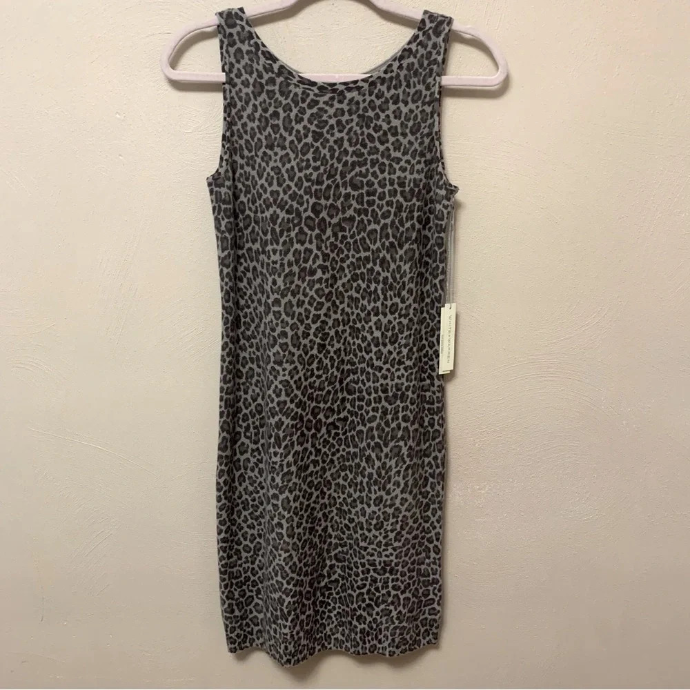 White + Warren Cashmere Leopard Dress